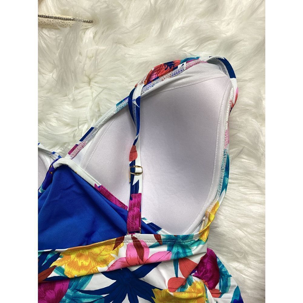 New. Blue Rod Beattie floral tankini top. - Picture 7 of 8